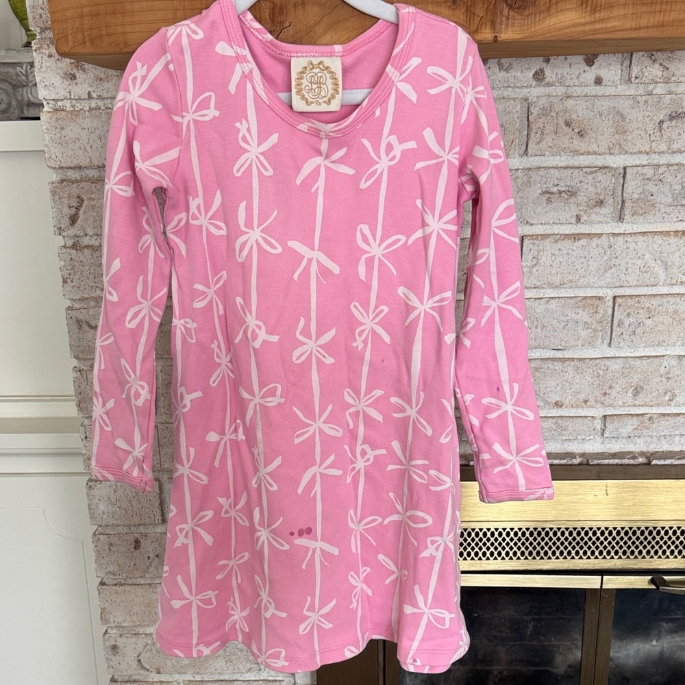 TBBC Pink Long Sleeve Dress with Bow Pattern